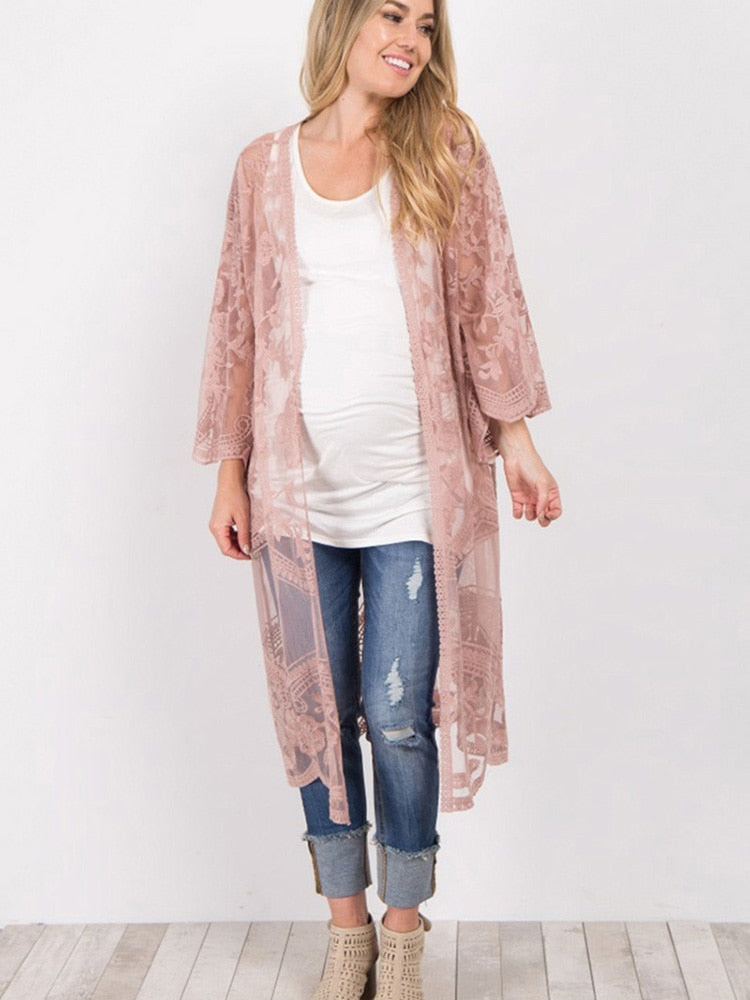 Flare Hollow Out Bohemian Beach Kimono