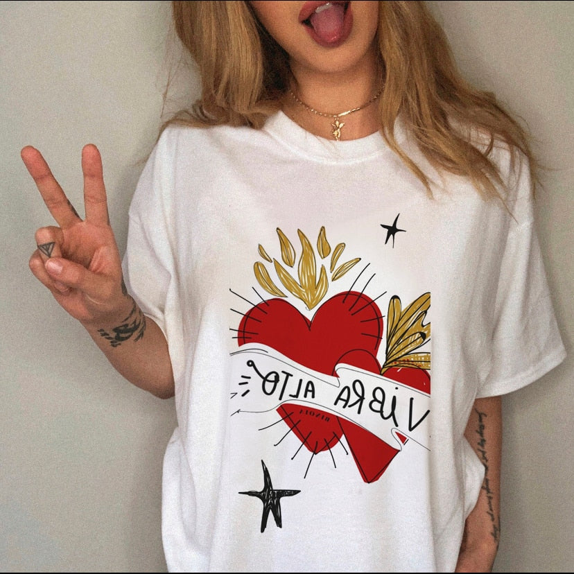 90s Harajuku Witch Summer Short Sleeve Graphic T-shirt - Size Medium