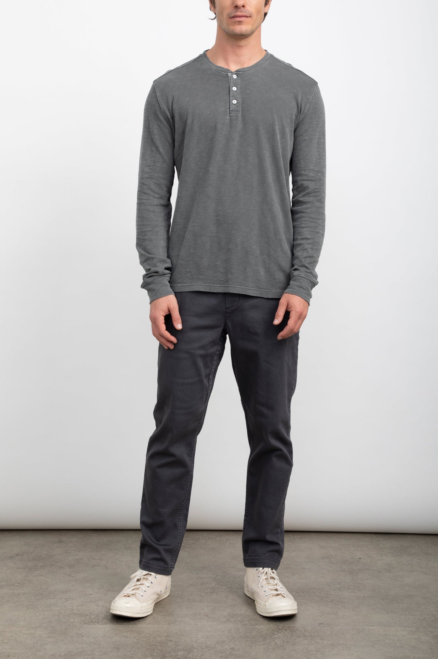 SKHI HENLEY - WASHED BLACK