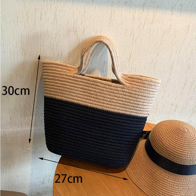 Hollow Out Rattan Straw Woven Large Capacity Shoulder Bag