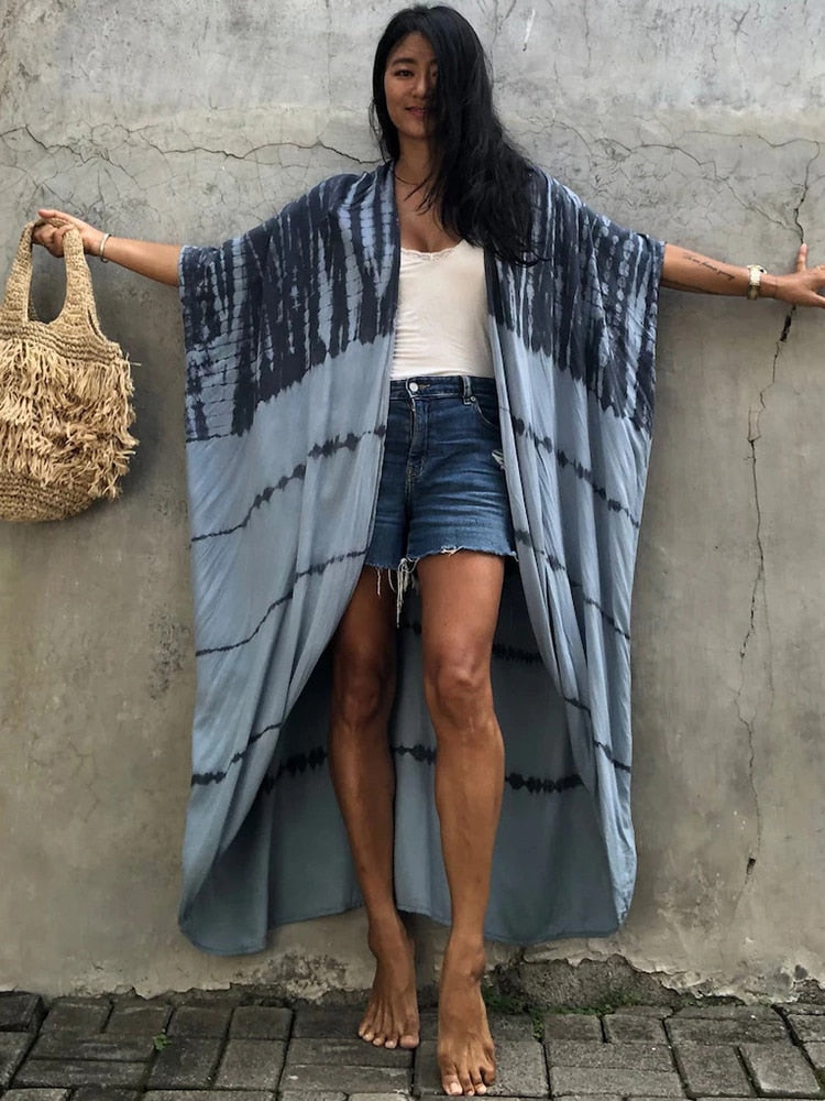 Halo Dye Cover Up Kimono Long Cardigan