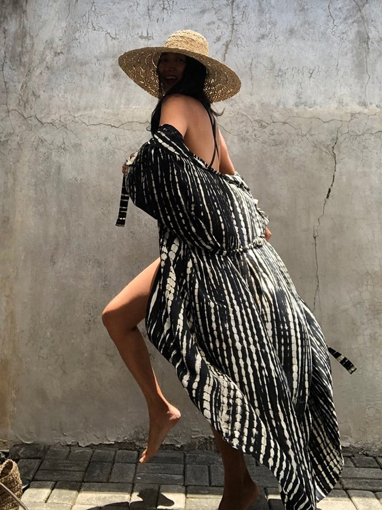 Halo Dye Cover Up Kimono Long Cardigan