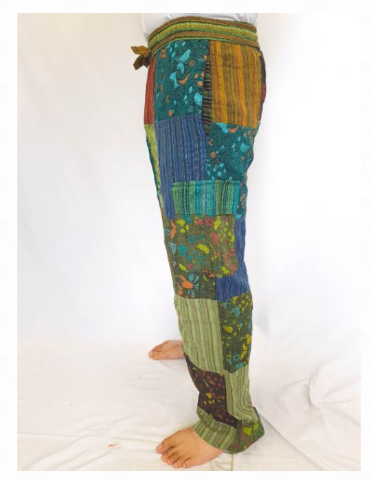 Happy Mushroom Patchwork Cargo Pants Green