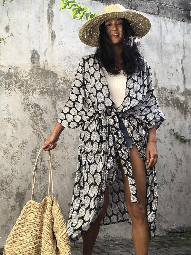 Halo Dye Cover Up Kimono Long Cardigan