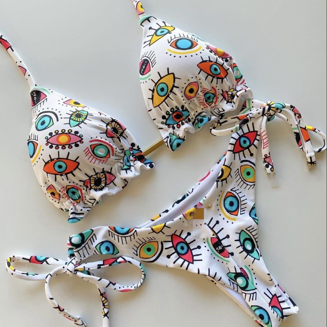 Brazilian Bandage Flower Sexy Bikini Swimwear - Size S, M , L