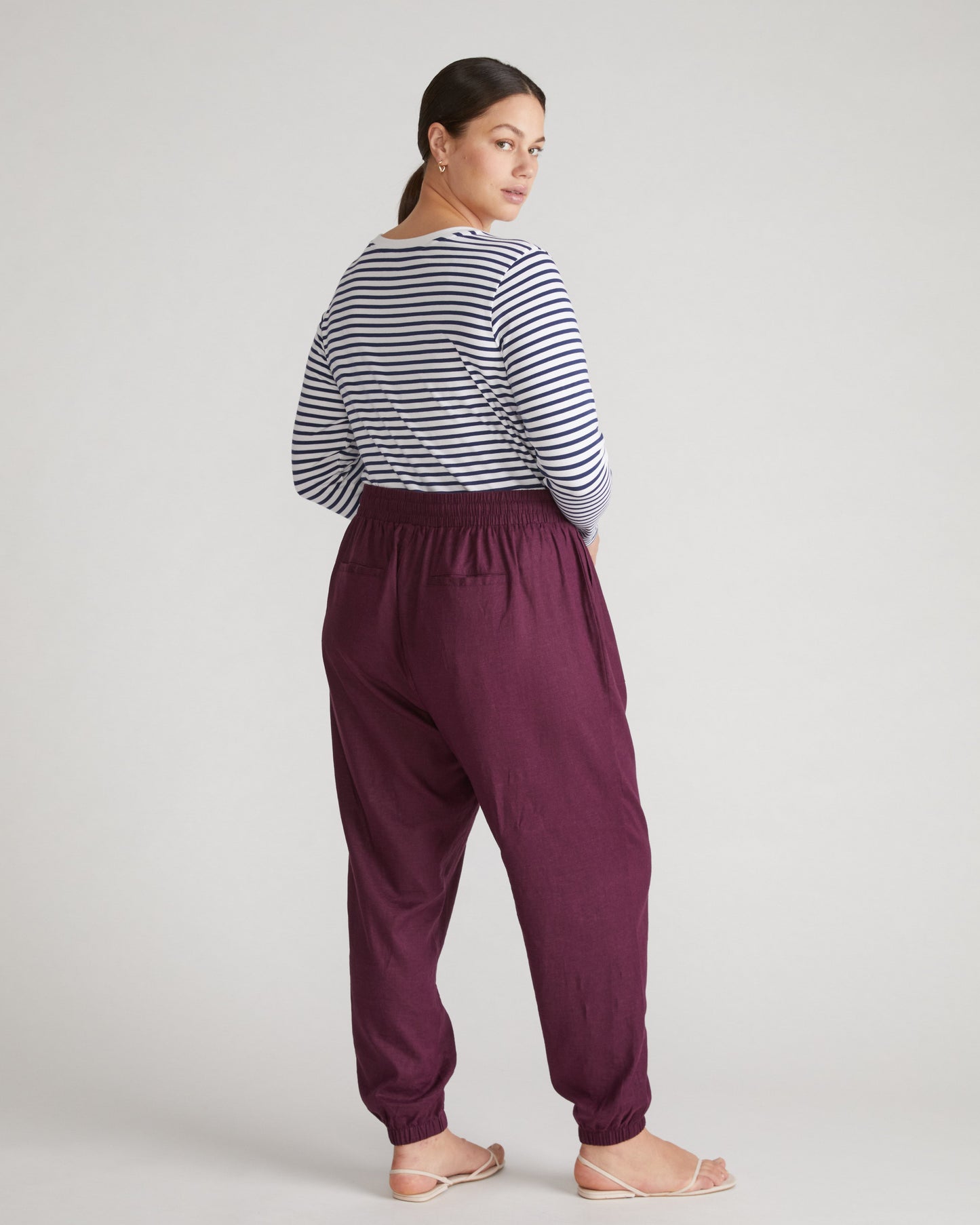 Shoreline Linen Joggers - Acai