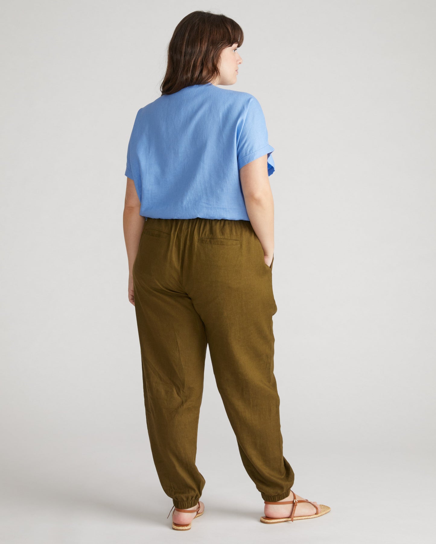 Shoreline Linen Joggers - Budding Stem
