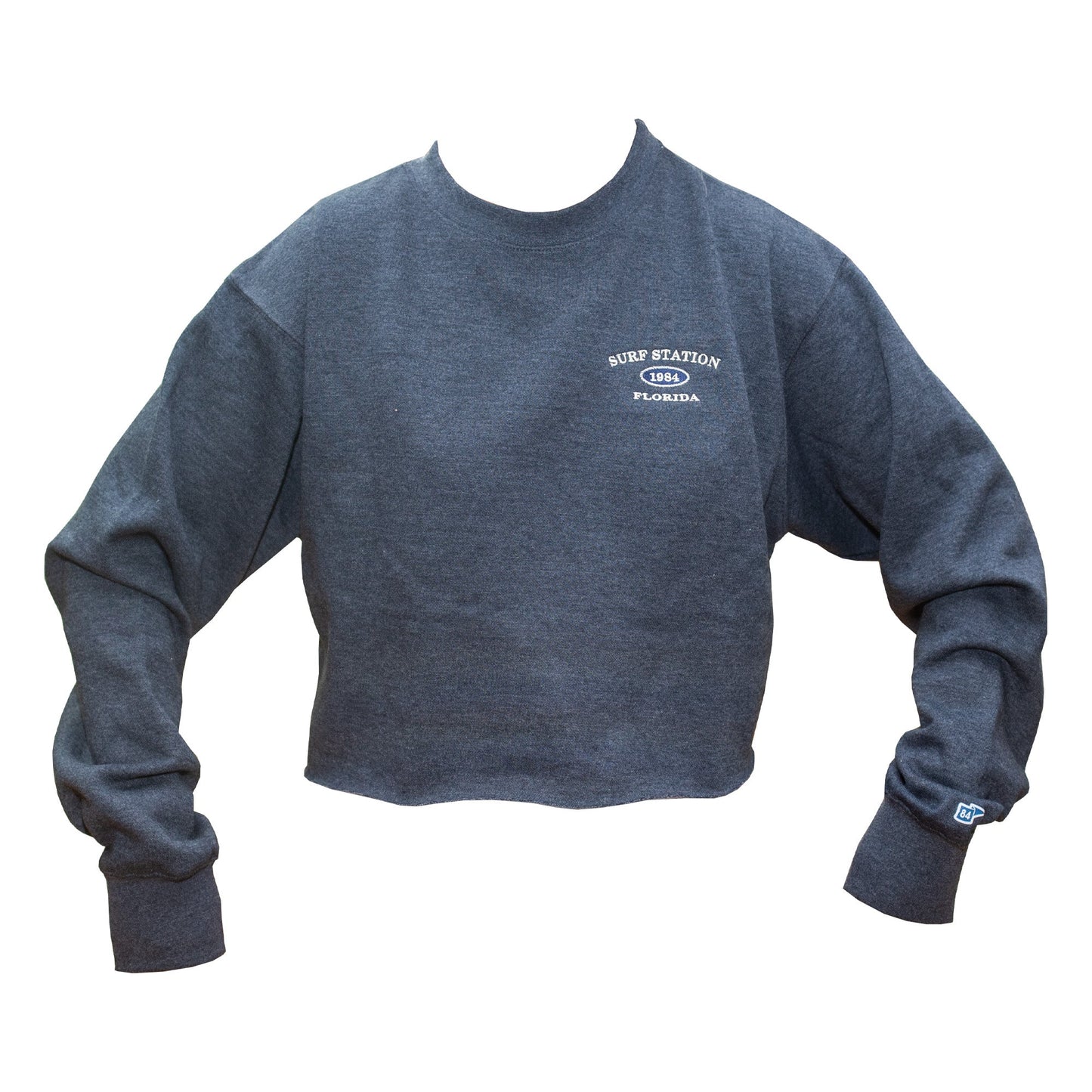 Surf Station Varsity Crewneck Women's L/S Cropped Sweater