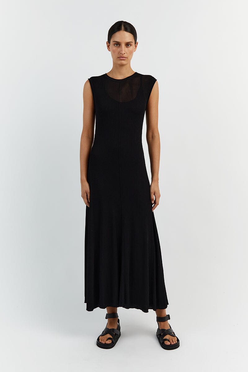 BLAIR BLACK KNIT MAXI DRESS