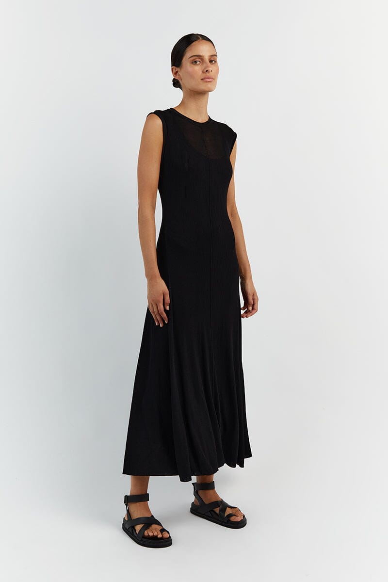 BLAIR BLACK KNIT MAXI DRESS