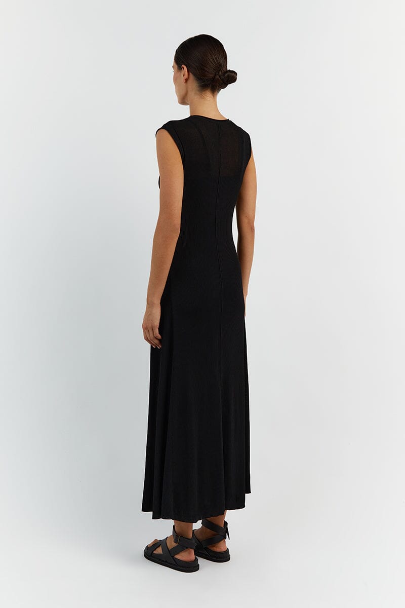 BLAIR BLACK KNIT MAXI DRESS