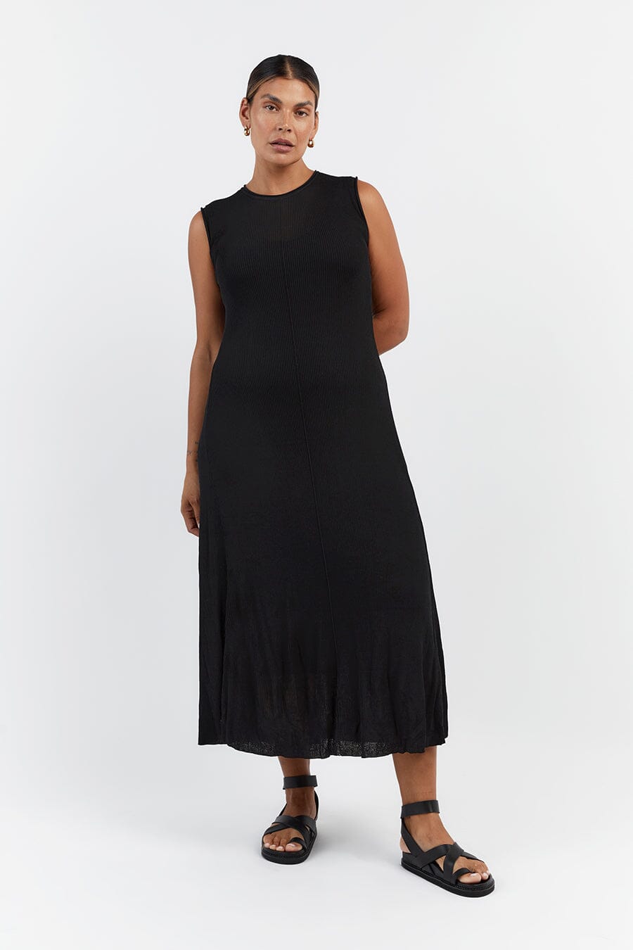 BLAIR BLACK KNIT MAXI DRESS