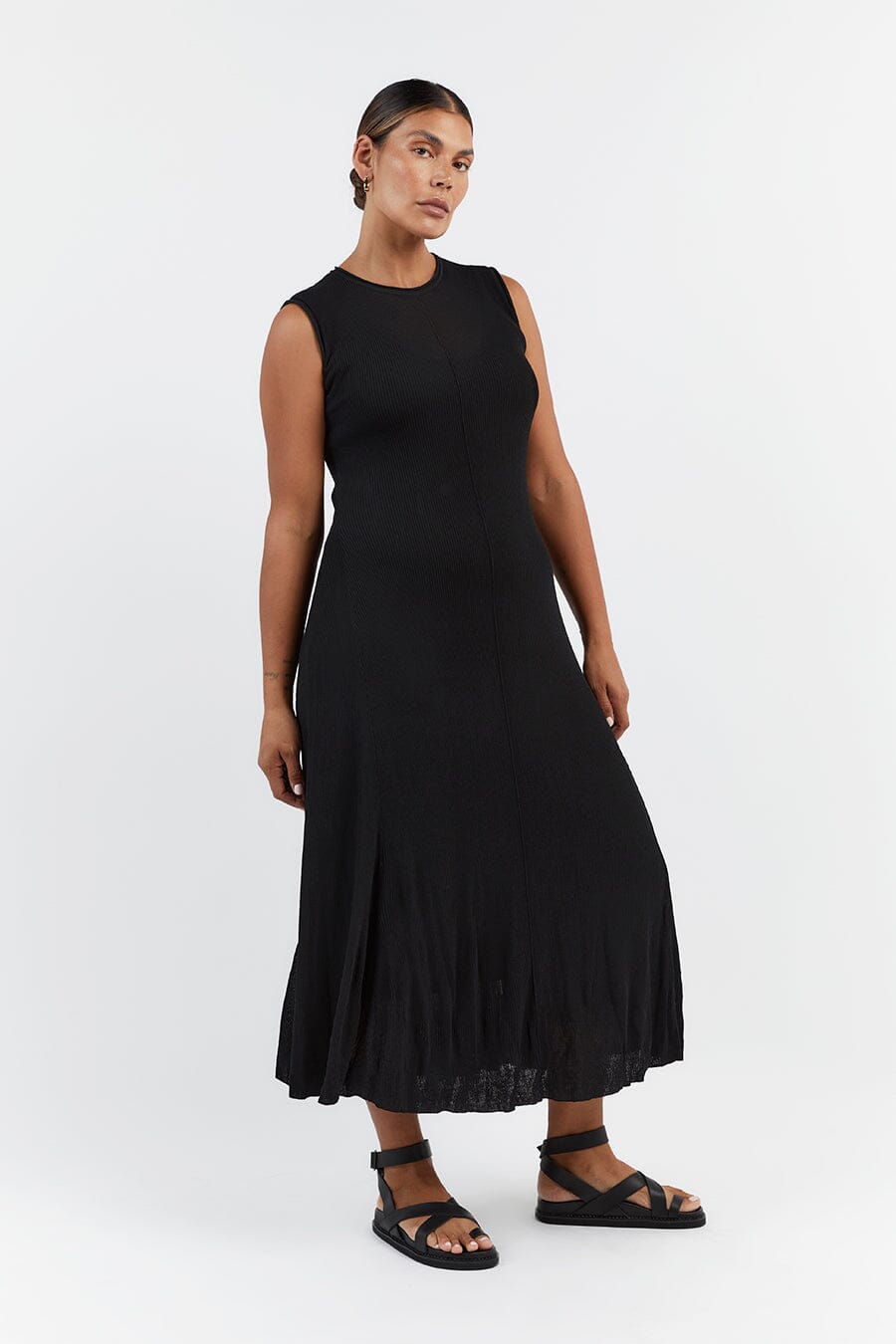 BLAIR BLACK KNIT MAXI DRESS