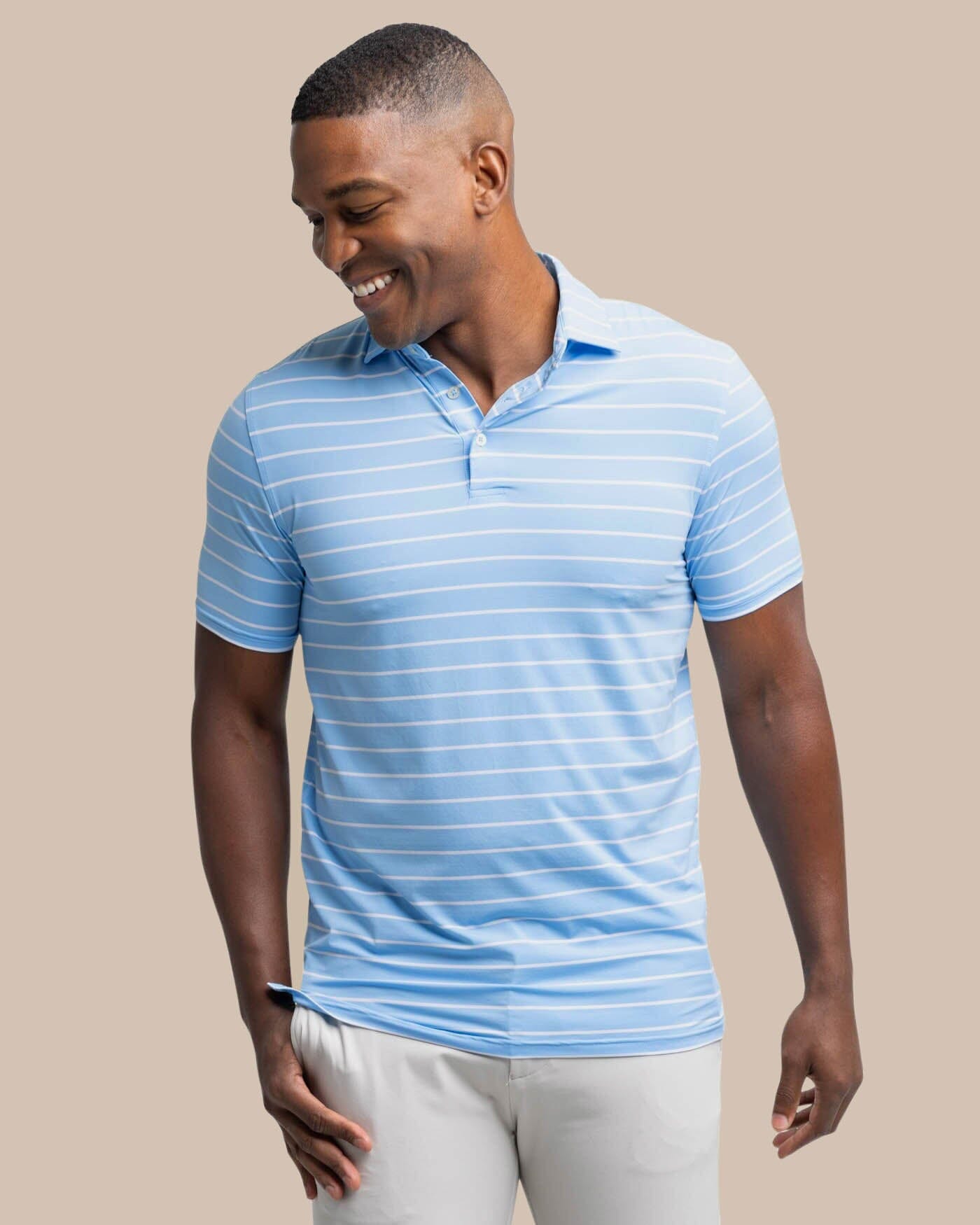 brrr掳庐eeze Desmond Stripe Polo C_Polo Shirts Southern Tide Rush Blue S