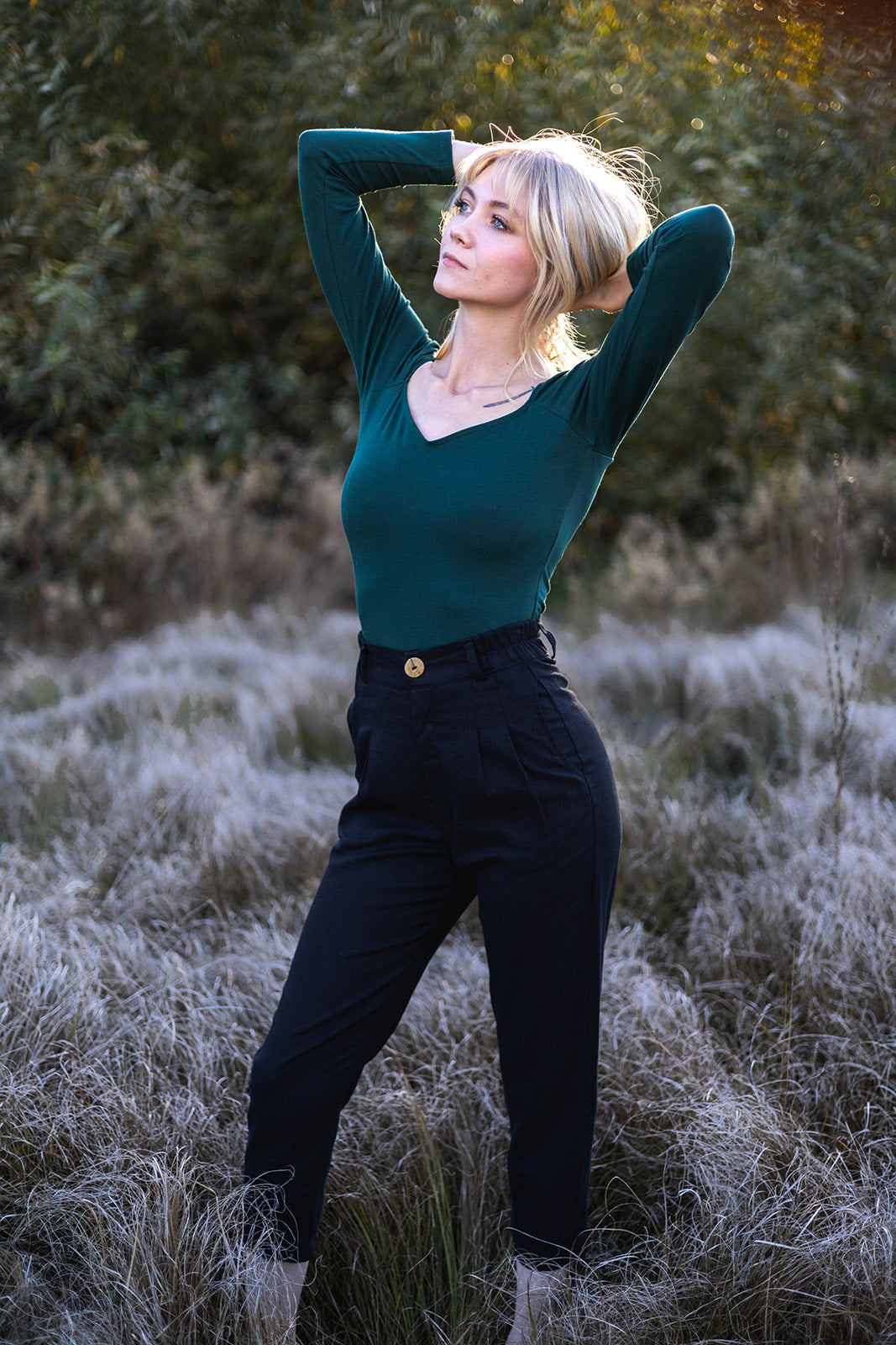 Perfect Pant 2.0 in Black Linen