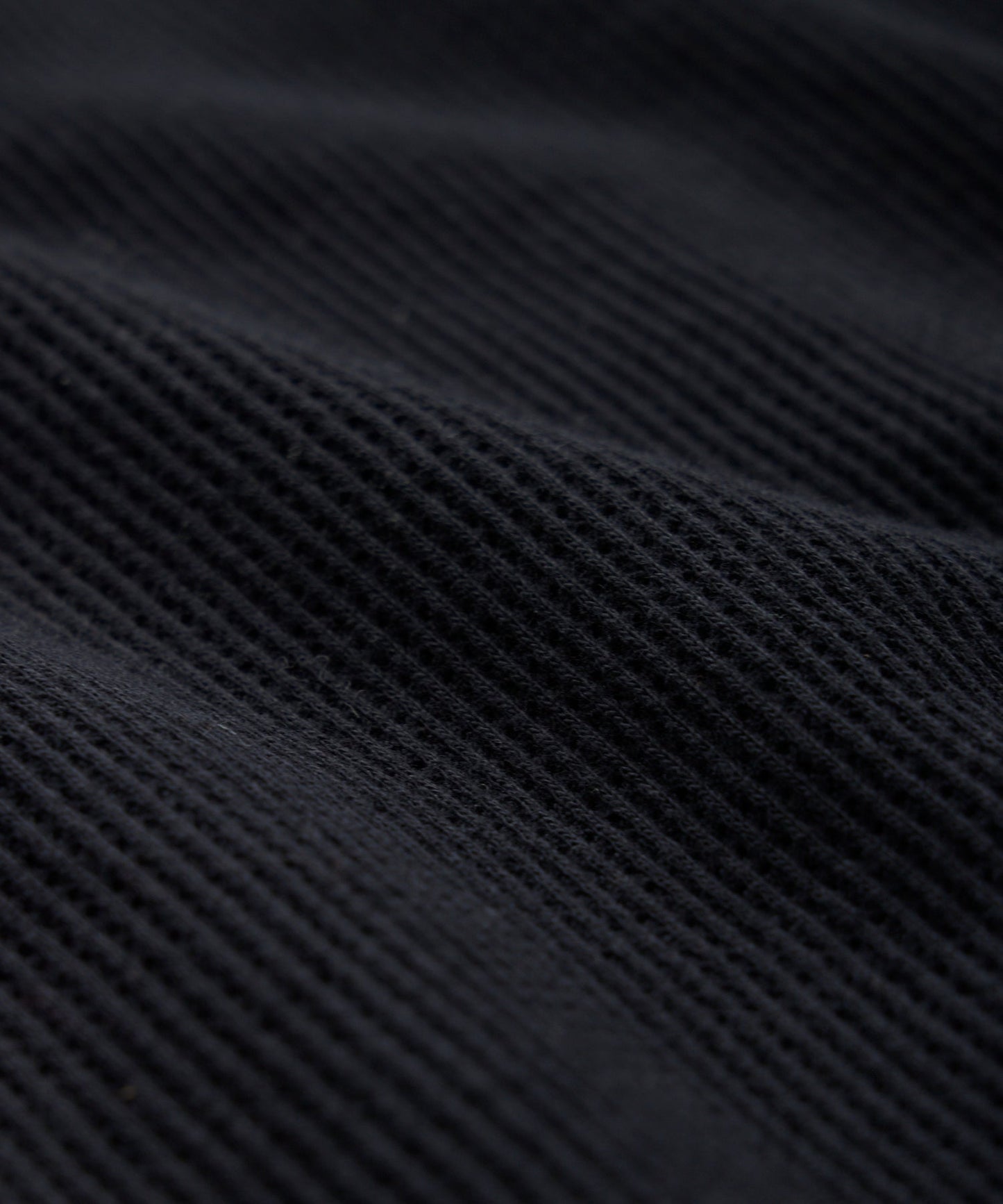 Long-Sleeve Mesh Polo in Black