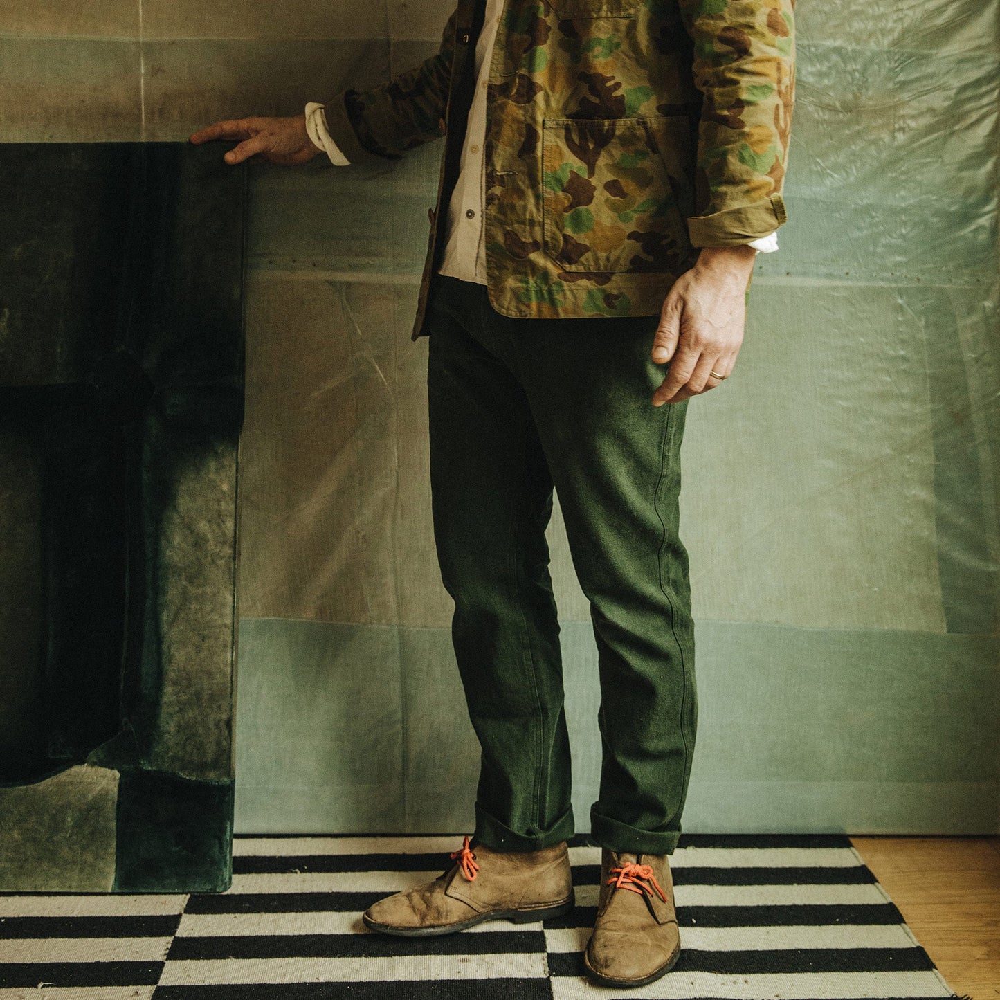 The Camp Pant in Dark Olive Boss Duck