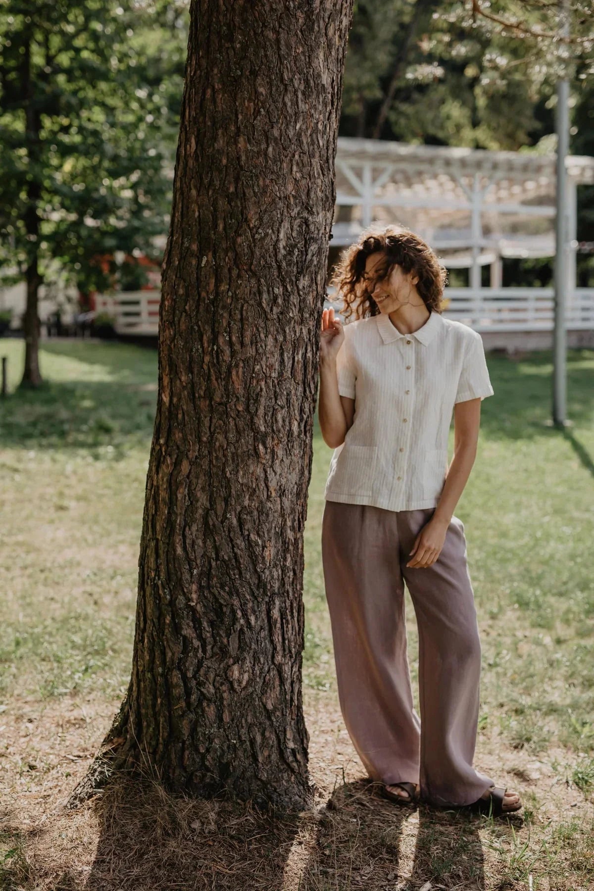 Oulu Super Long Linen Pants Pants + Jeans AmourLinen Dusty Rose L