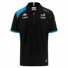 Alpine Racing F1 2023 Women's Team Polo Shirt- Black/White/Blue Polos Alpine XS Black