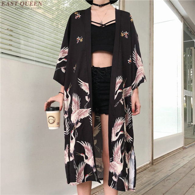 Japanese Streetwear Women Kimono Cardigan