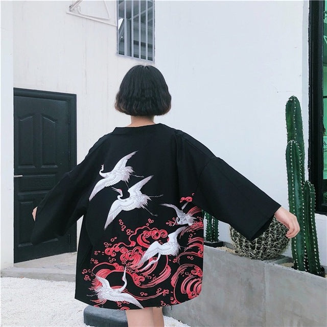 Japanese Streetwear Women Kimono Cardigan