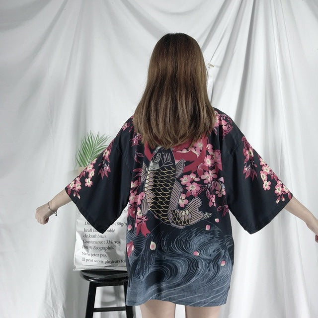 Japanese Streetwear Women Kimono Cardigan