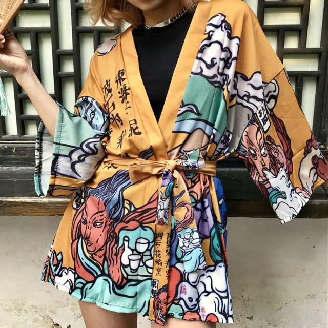Japanese Streetwear Women Kimono Cardigan