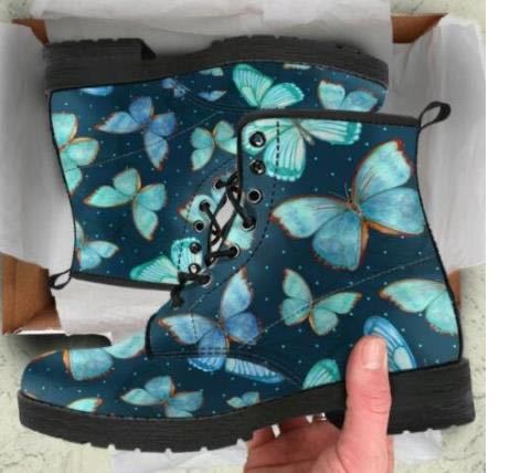 Digital Print Skull Pattern PU Boots