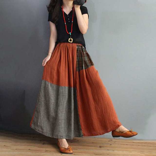 Casual Elastic Femme Maxi Skirt