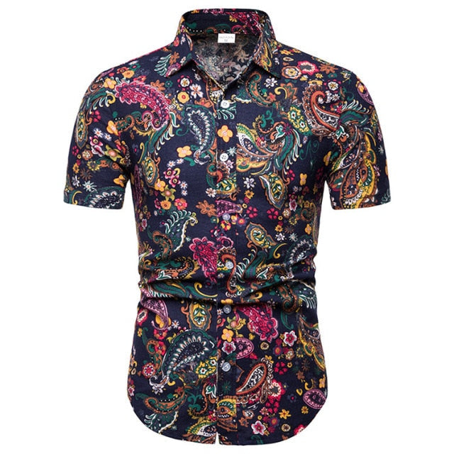 African Ethnic Print Hawaiian Shirts