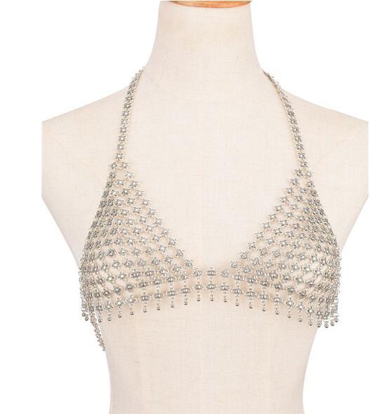 Women Tassel Metal Mesh Chain Summer Bikini