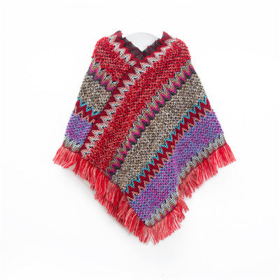 Plaid Tassel Cashmere Wrap Scarf