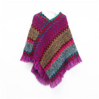 Plaid Tassel Cashmere Wrap Scarf