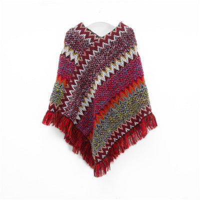 Plaid Tassel Cashmere Wrap Scarf