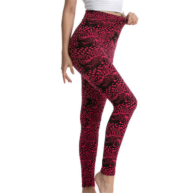 Seamless Serpentine Printed Slim Breathable Ankle-Length Pants