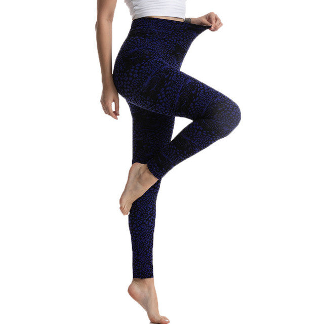 Seamless Serpentine Printed Slim Breathable Ankle-Length Pants