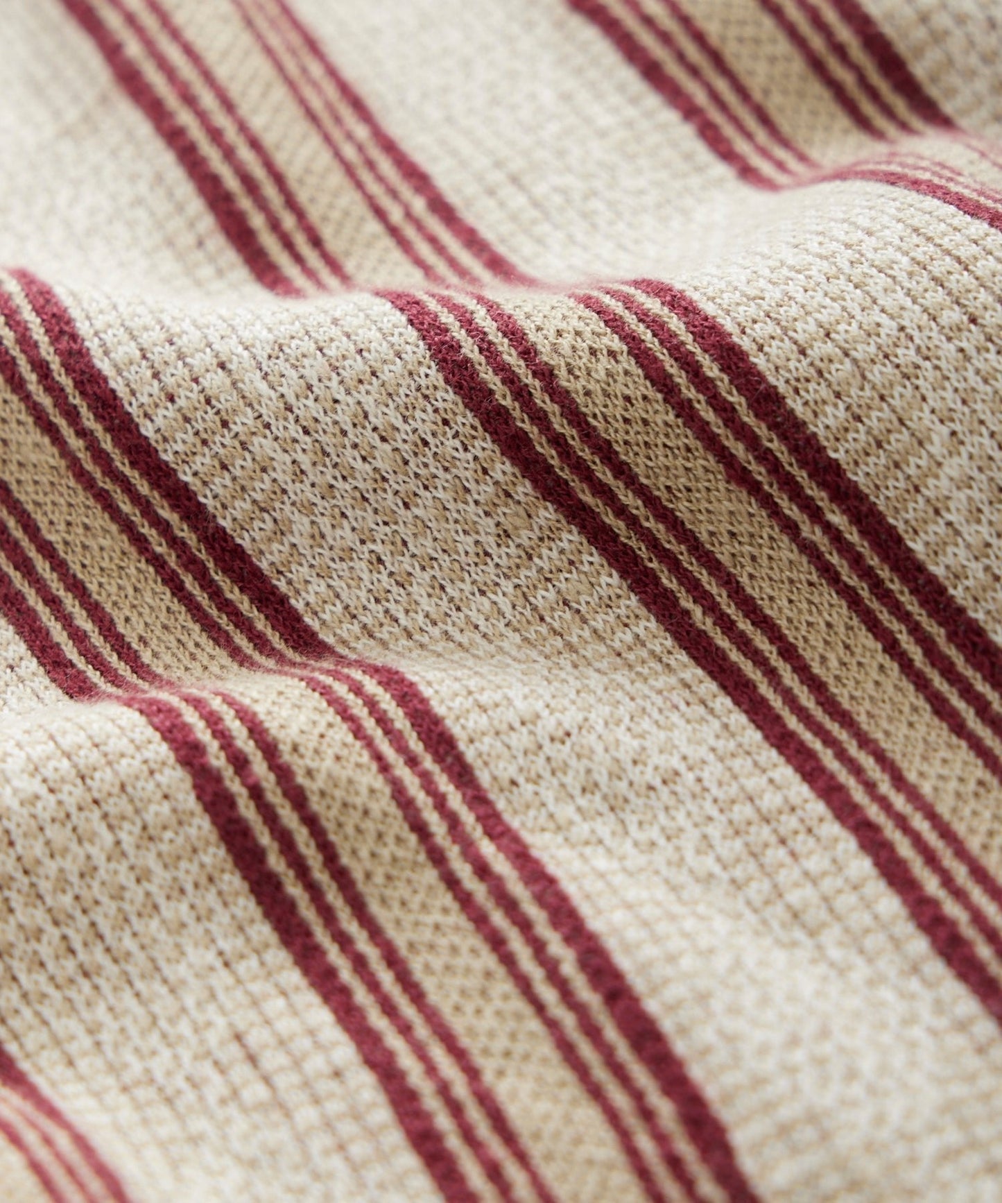 Relaxed Vertical Stripe Montauk Polo in Sand Dune