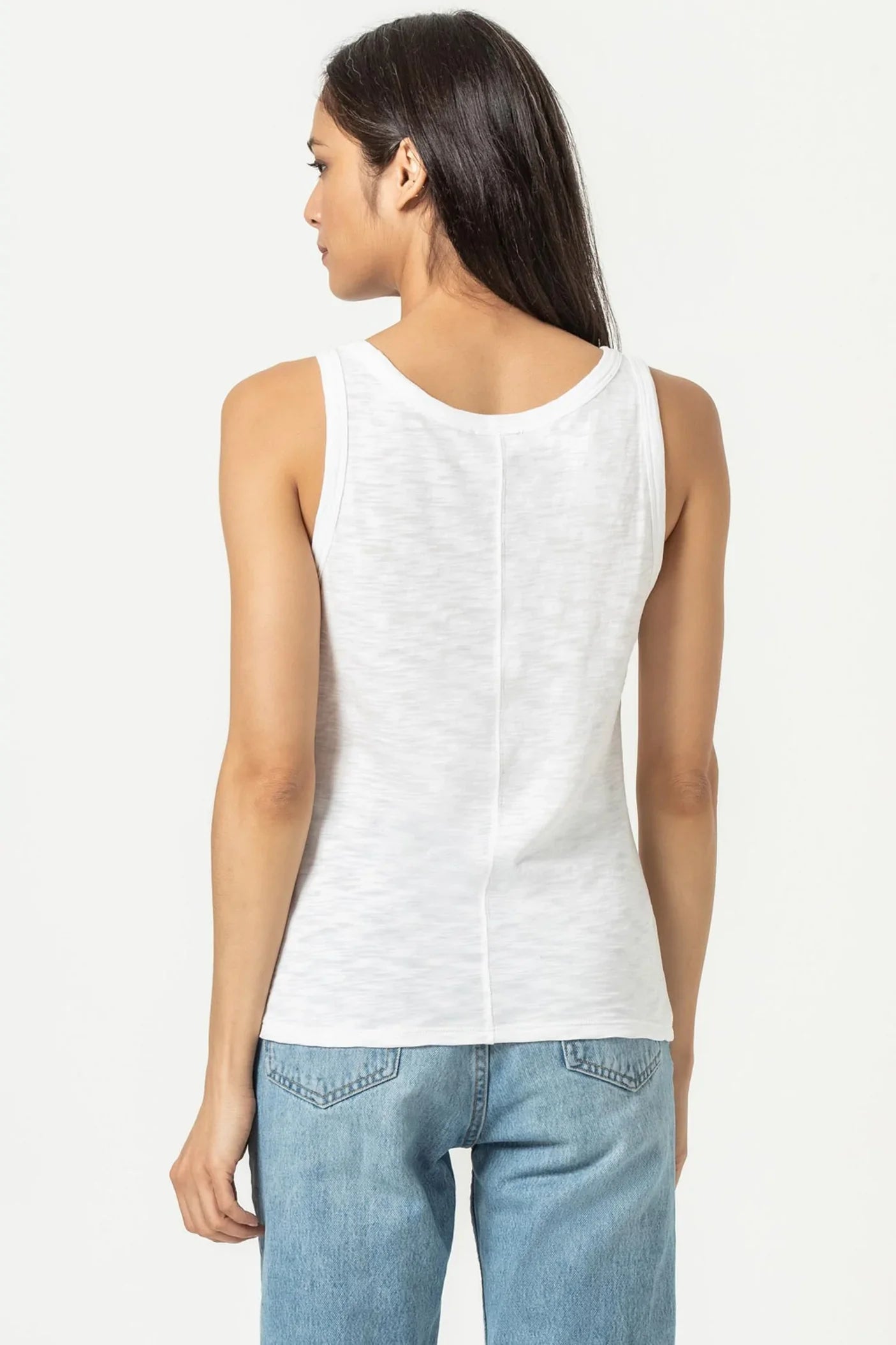 Scoop Neck Tank in White