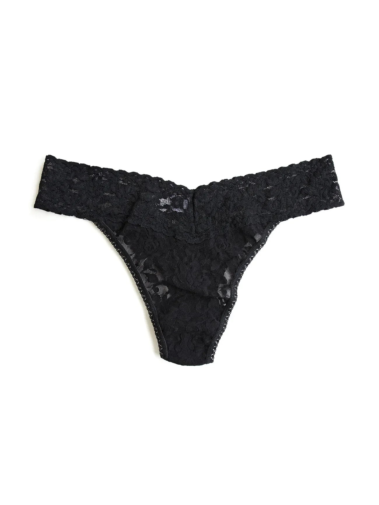 Signature Lace Original Thong in Black