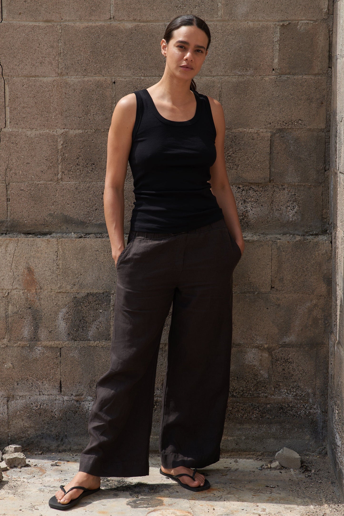 Washed Linen Trouser