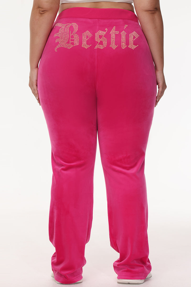 Bestie Big Bling Velour Track Pants - Juicy Couture