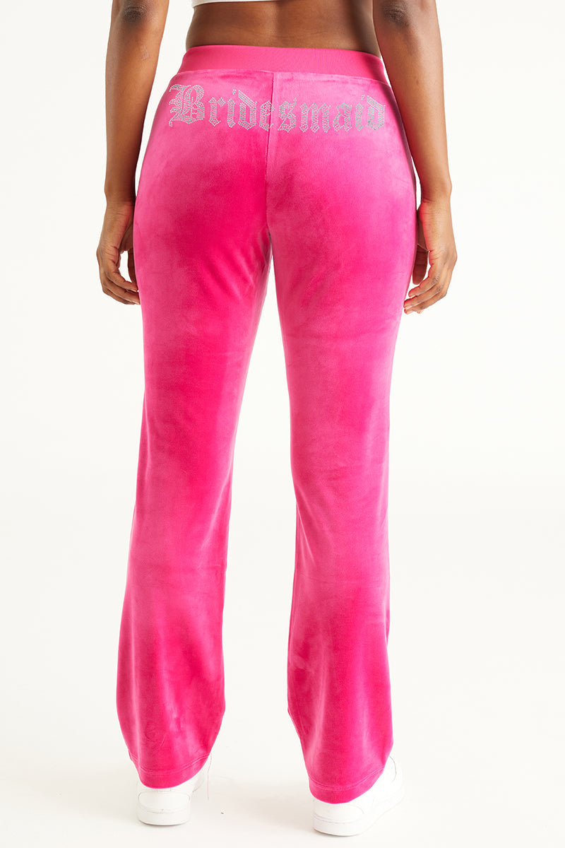 Bridesmaid Big Bling Velour Track Pants - Juicy Couture