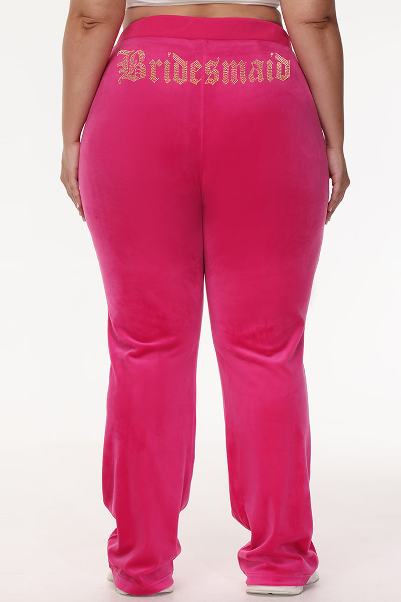 Bridesmaid Big Bling Velour Track Pants - Juicy Couture
