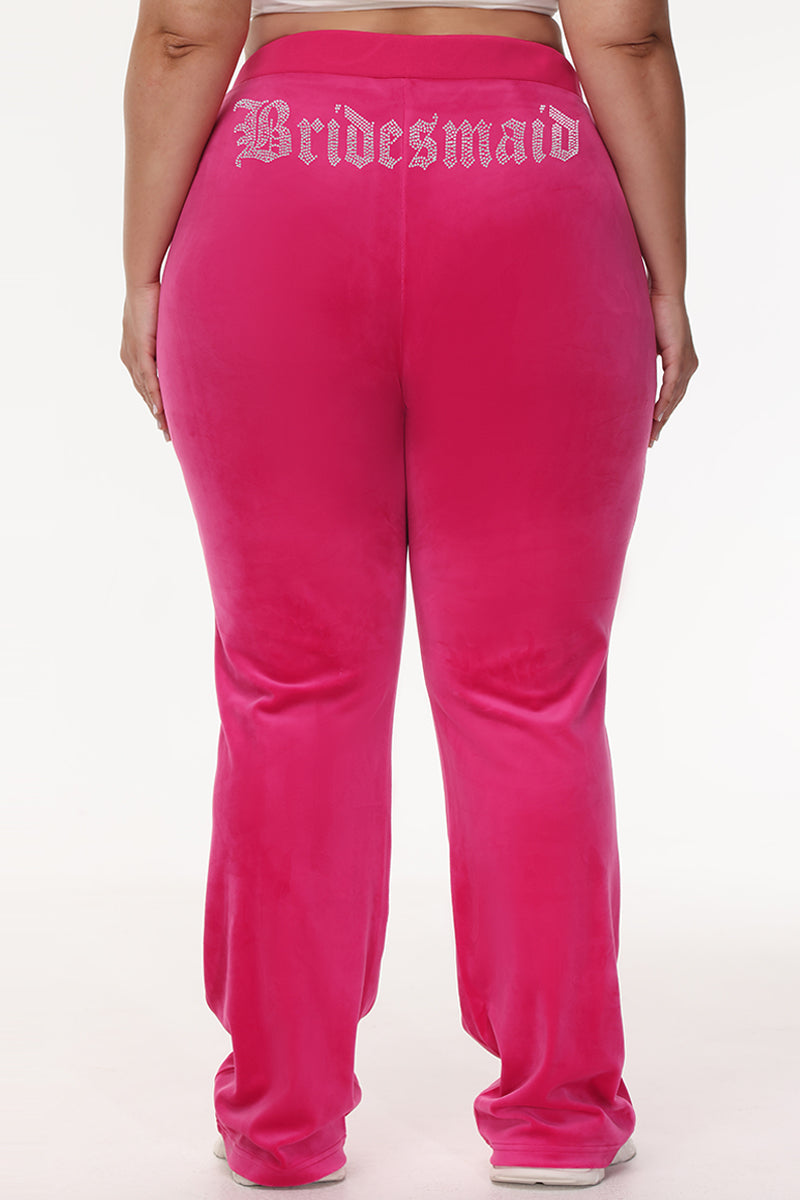 Bridesmaid Big Bling Velour Track Pants - Juicy Couture