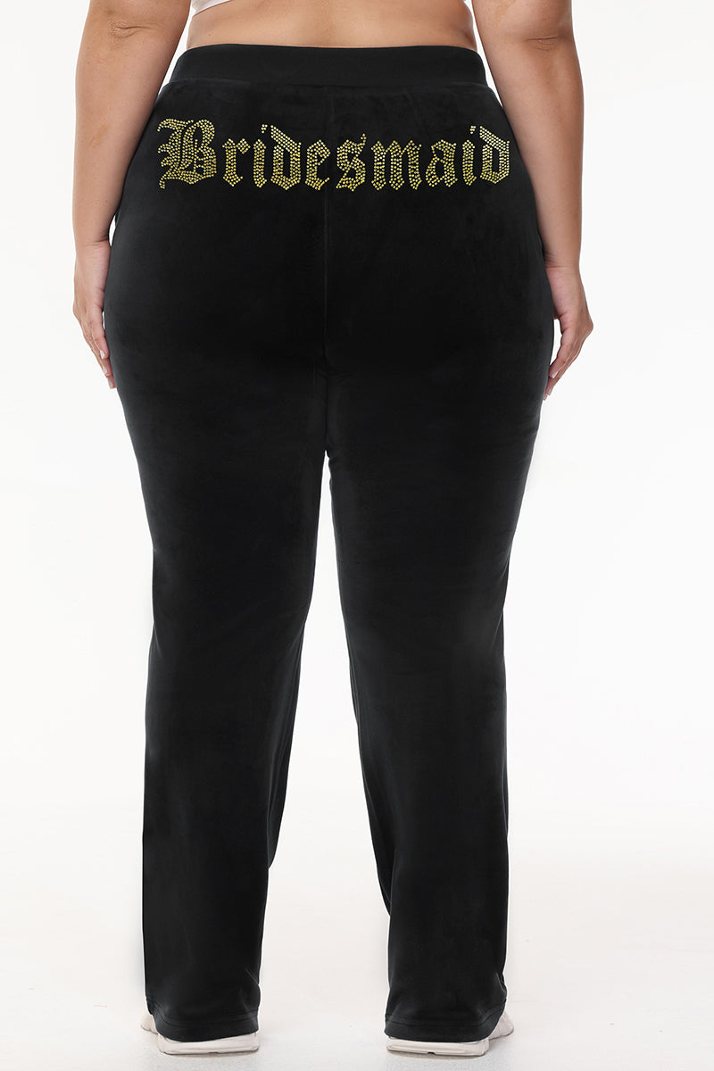 Bridesmaid Big Bling Velour Track Pants - Juicy Couture