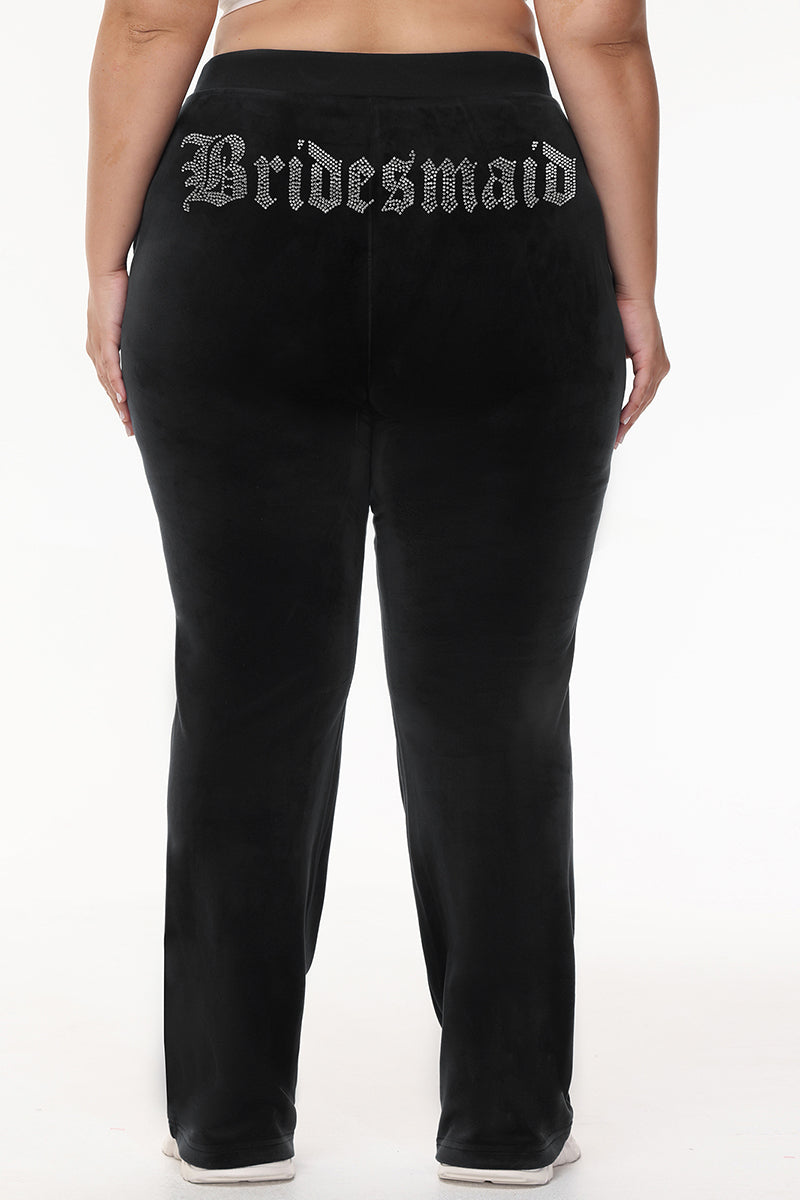 Bridesmaid Big Bling Velour Track Pants - Juicy Couture
