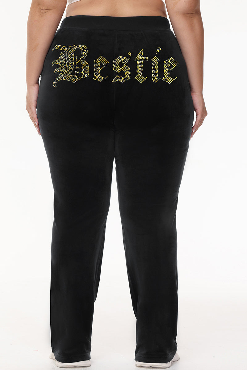 Bestie Big Bling Velour Track Pants - Juicy Couture