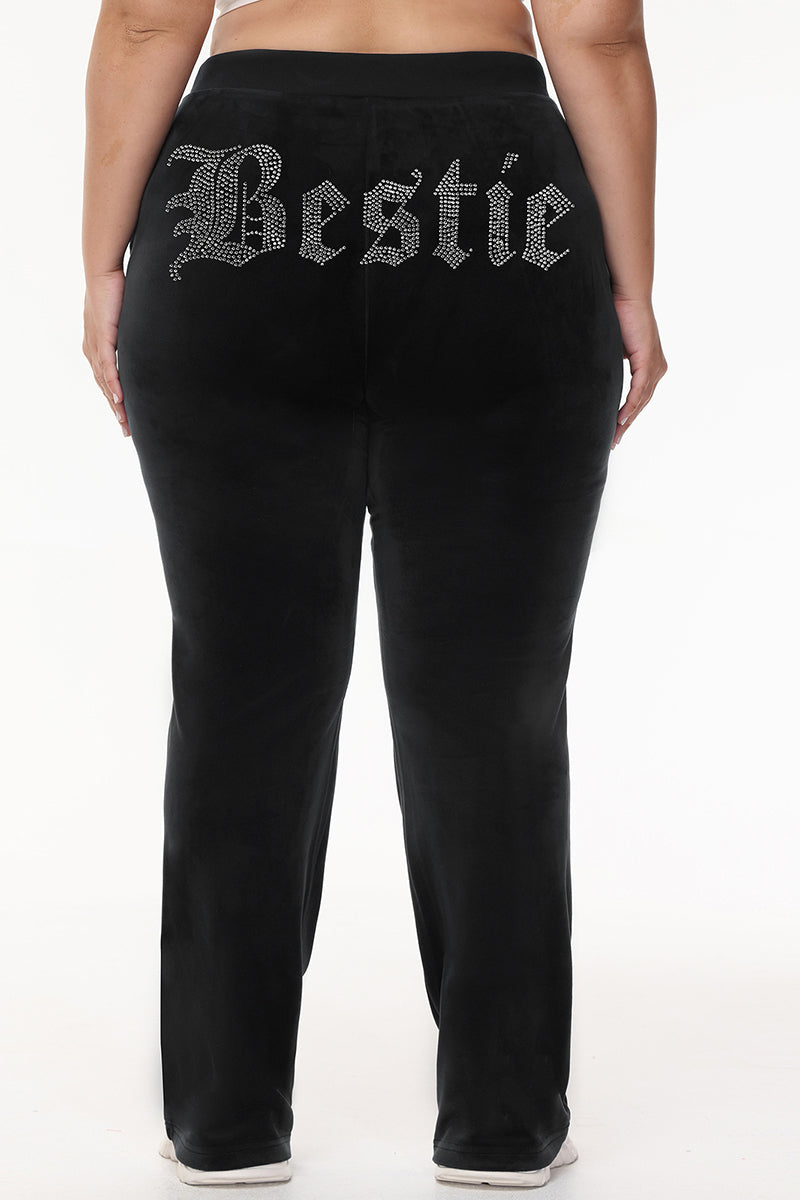 Bestie Big Bling Velour Track Pants - Juicy Couture
