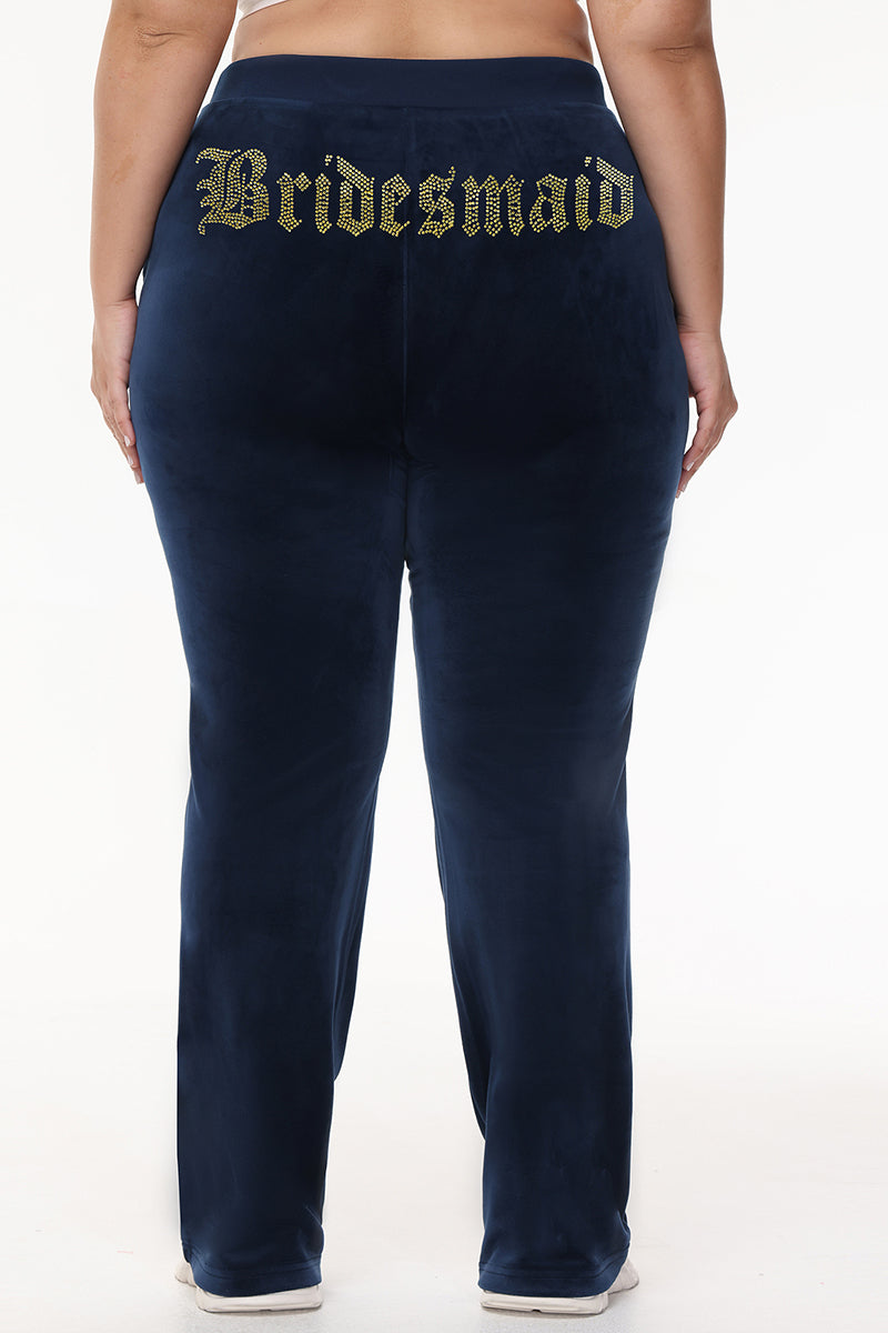 Bridesmaid Big Bling Velour Track Pants - Juicy Couture