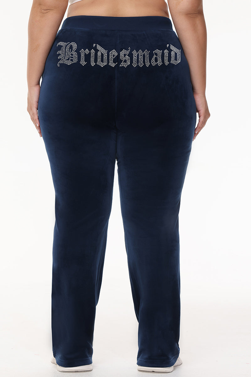 Bridesmaid Big Bling Velour Track Pants - Juicy Couture